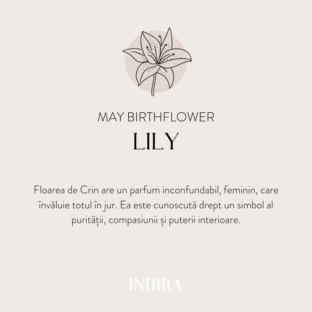 Brățară șnur pentru copii din aur Birth Flower - May Lily - Indira