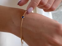 Brățară din argint Birthstone Golden September - Safir