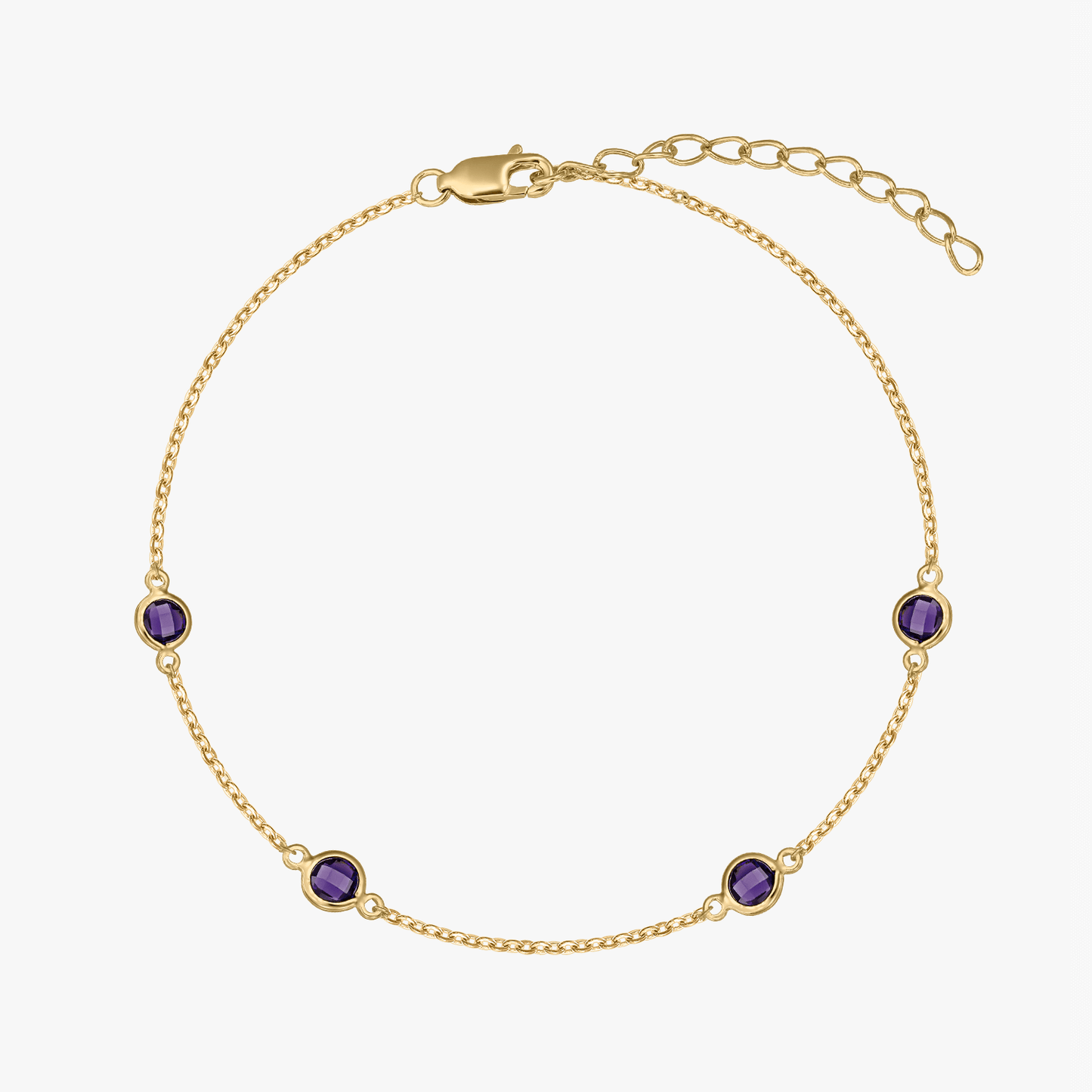 Brățară din argint Birthstone Golden February - Ametist - Indira