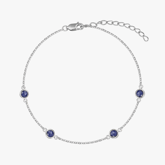 Brățară din argint Birthstone September - Safir - Indira