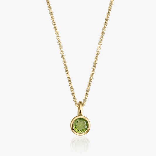 Colier din argint Birthstone Golden August - Peridot - Indira