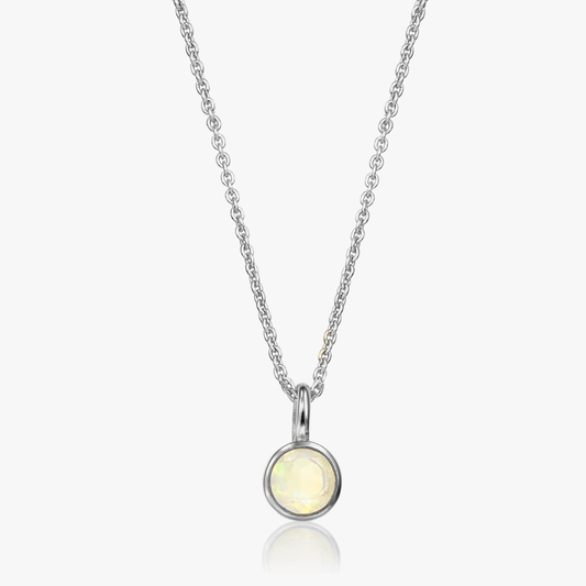 Colier din argint Birthstone October - Opal - Indira