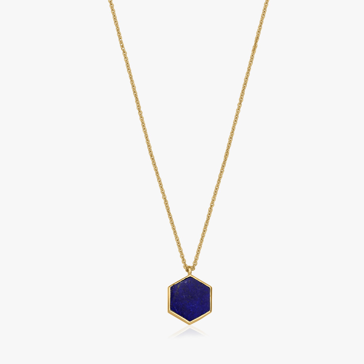 Colier din argint Golden Charlotte - Lapis Lazuli - Indira