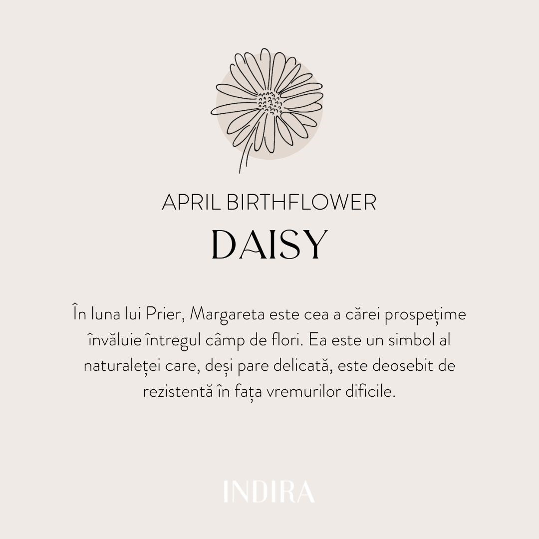 Brățară șnur din aur Birth Flower - April Daisy - Indira