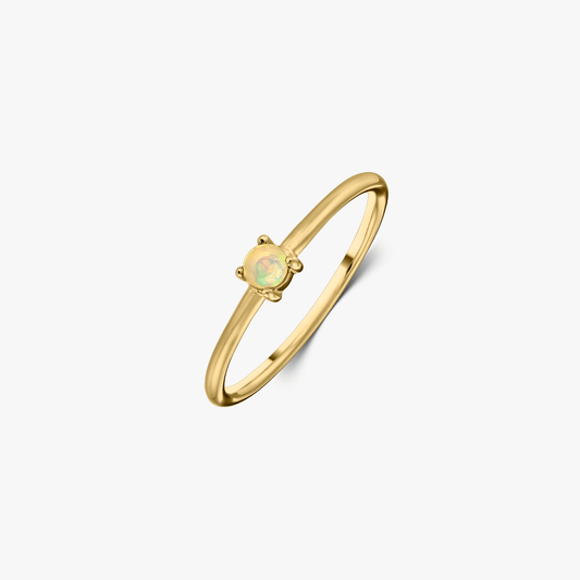 Inel din argint Birthstone Golden October - Opal - Indira