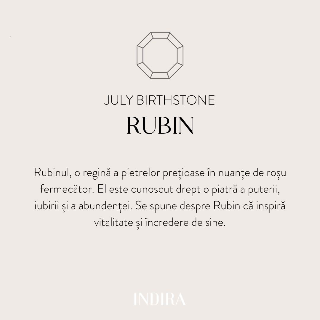 Brățară din argint Birthstone July - Rubin - Indira